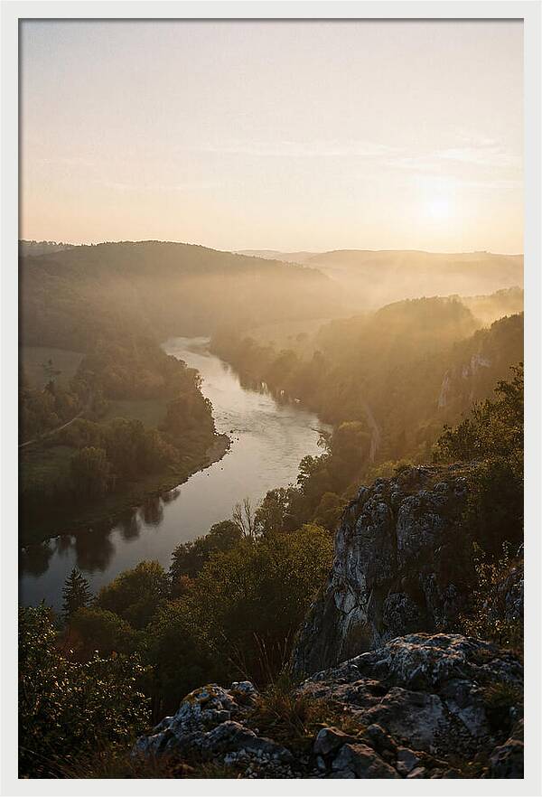 Lush River Valley At Dawn