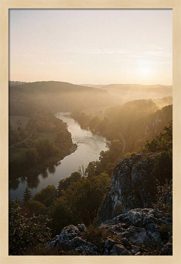 Lush River Valley At Dawn