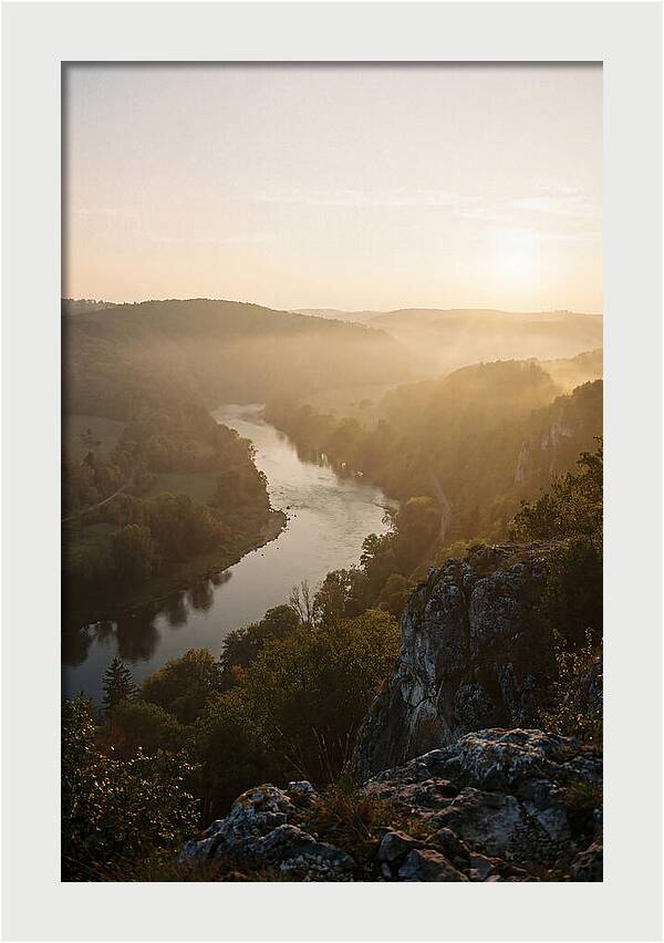 Lush River Valley At Dawn