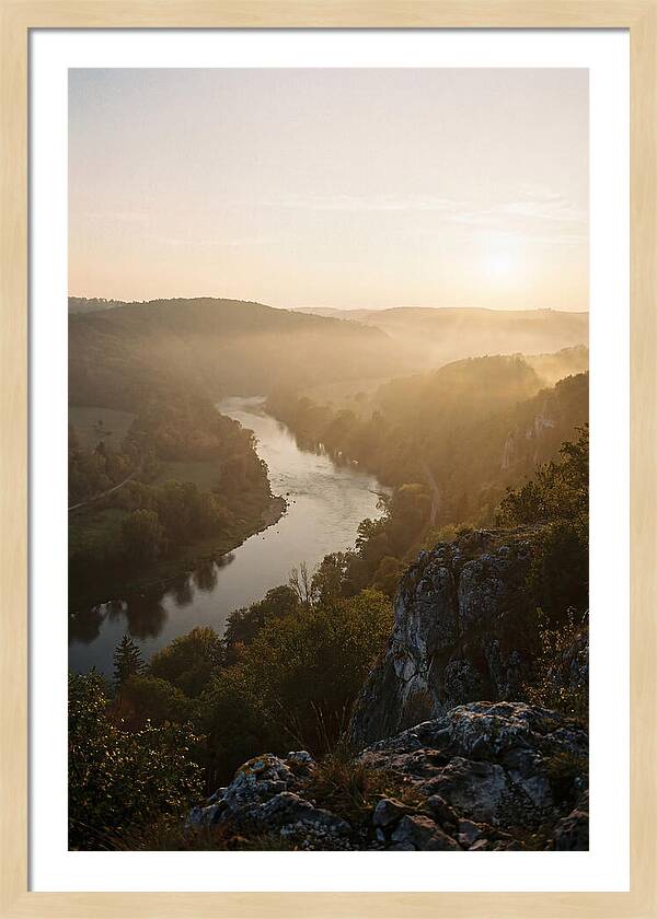 Lush River Valley At Dawn