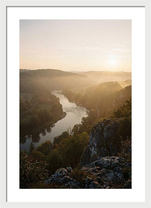 Lush River Valley At Dawn