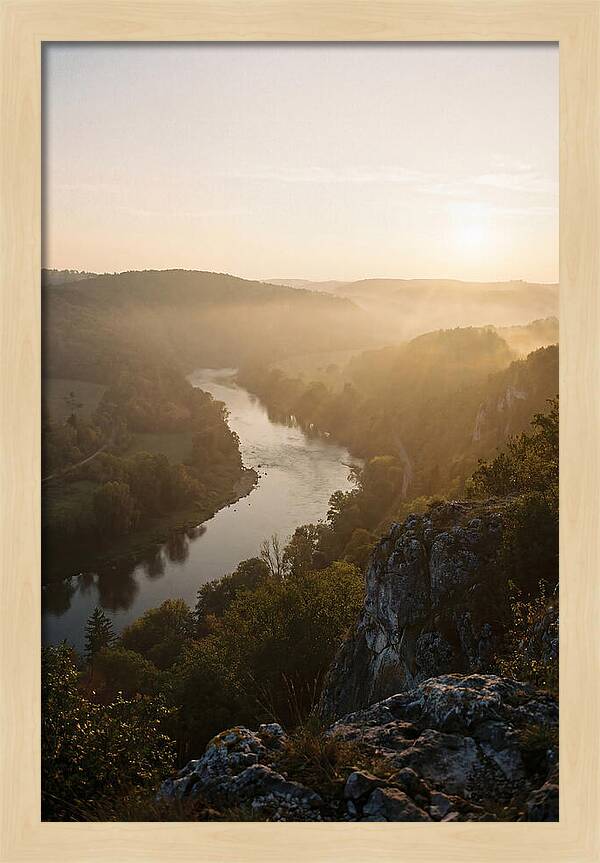 Lush River Valley At Dawn