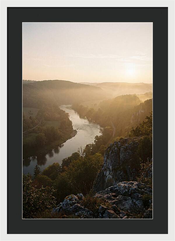 Lush River Valley At Dawn