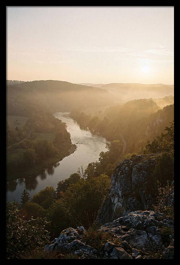 Lush River Valley At Dawn