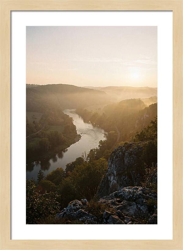 Lush River Valley At Dawn