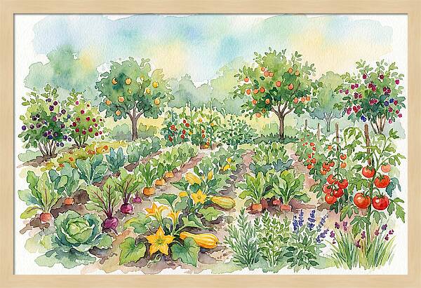 Lush Vegetable Garden Scene