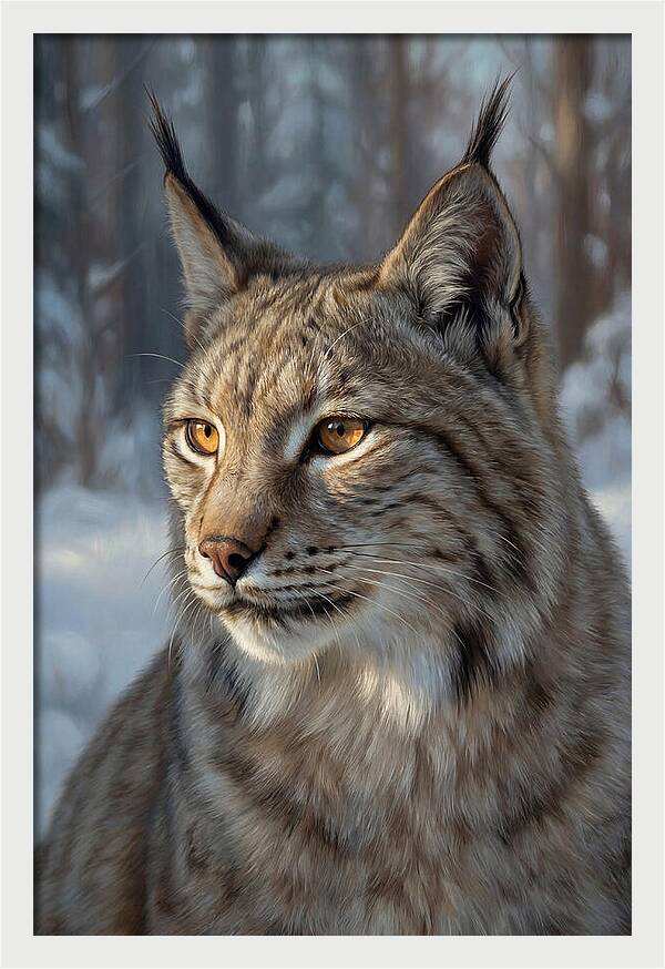Lynx Amidst Snowy Serenity