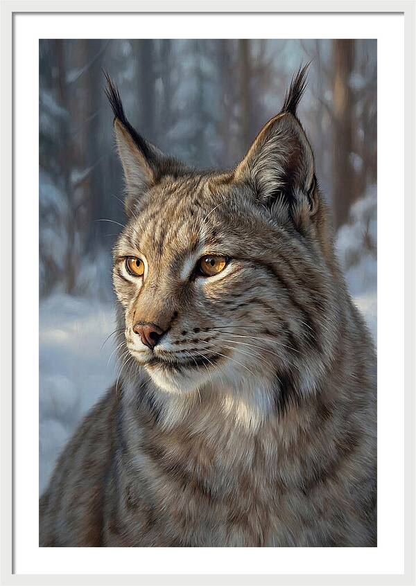 Lynx Amidst Snowy Serenity
