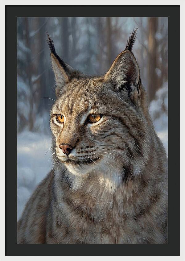 Lynx Amidst Snowy Serenity