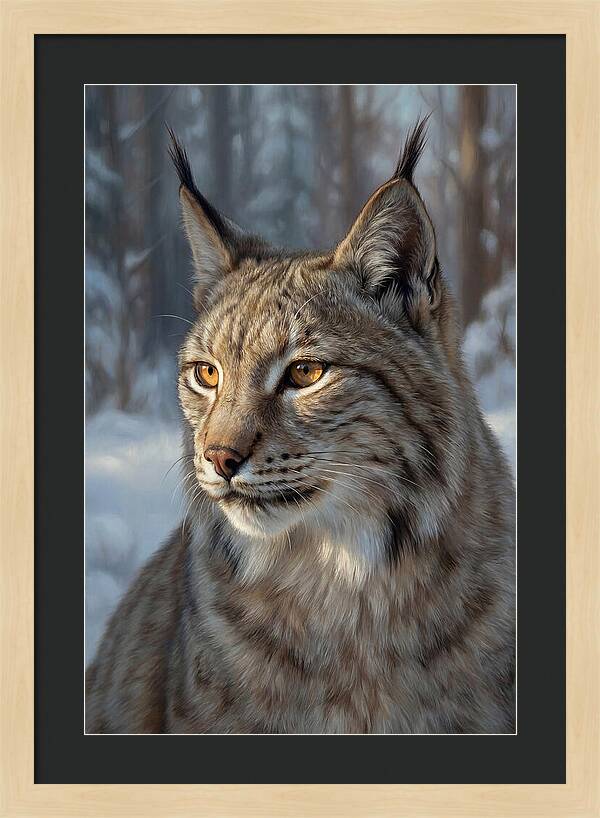 Lynx Amidst Snowy Serenity