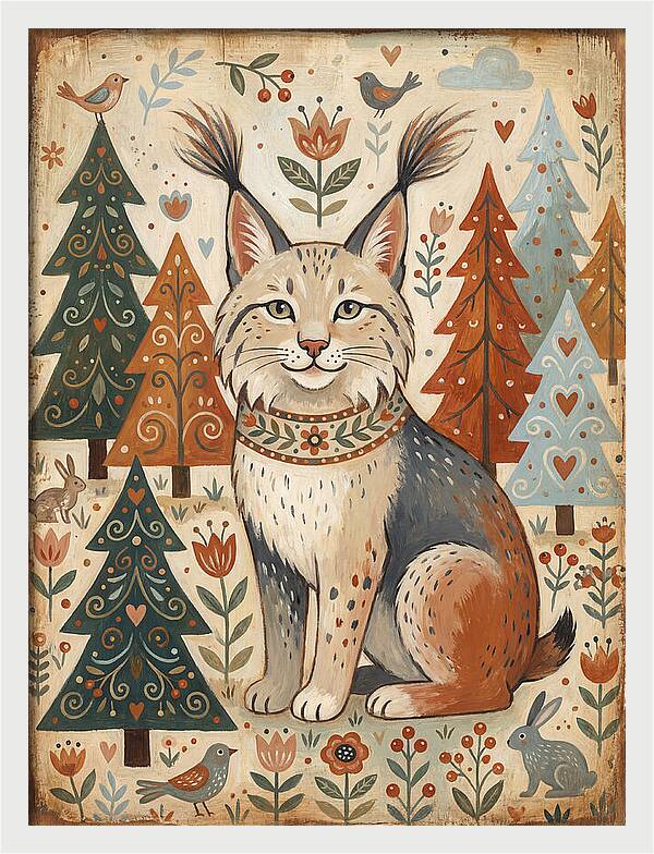 Lynx Among Whimsical Trees