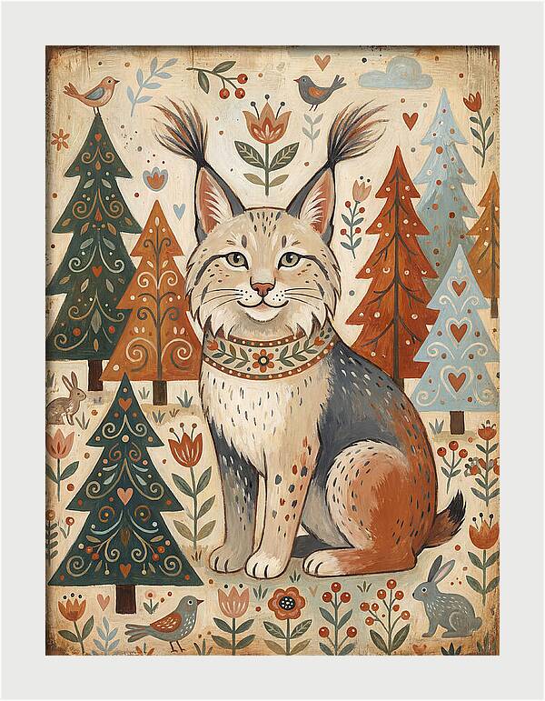 Lynx Among Whimsical Trees