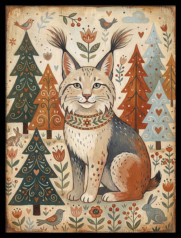 Lynx Among Whimsical Trees