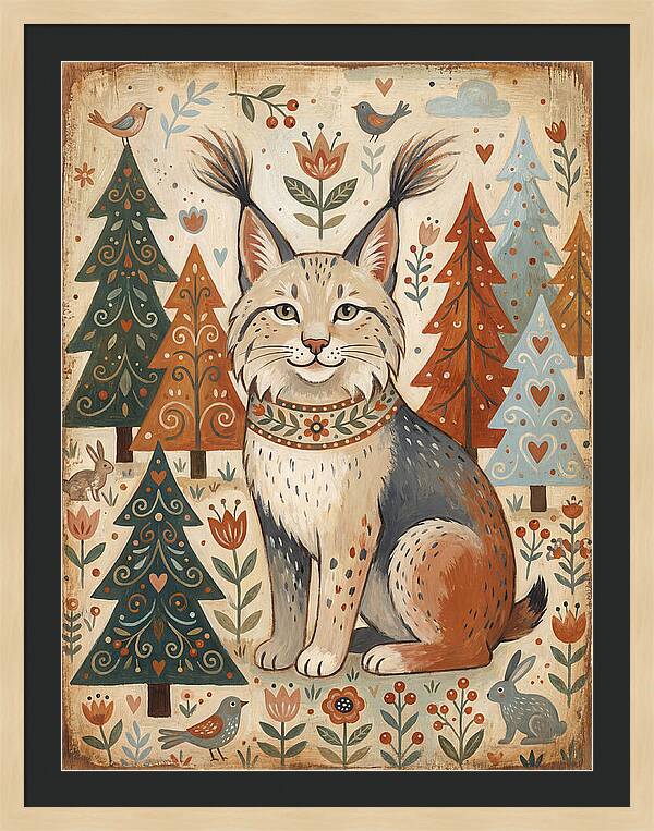 Lynx Among Whimsical Trees