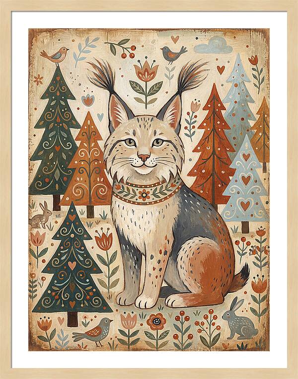 Lynx Among Whimsical Trees