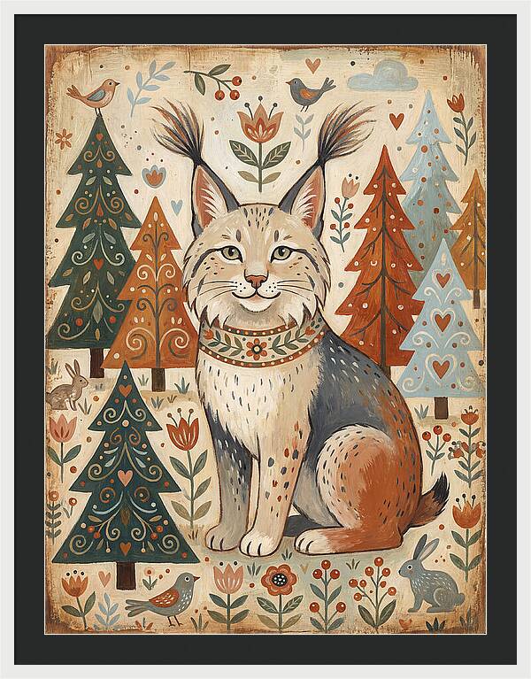 Lynx Among Whimsical Trees