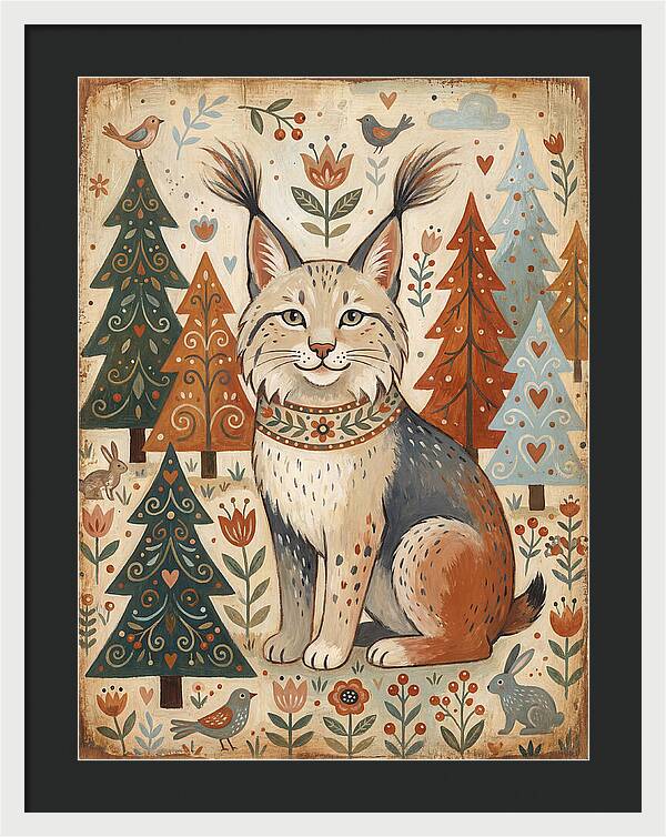 Lynx Among Whimsical Trees