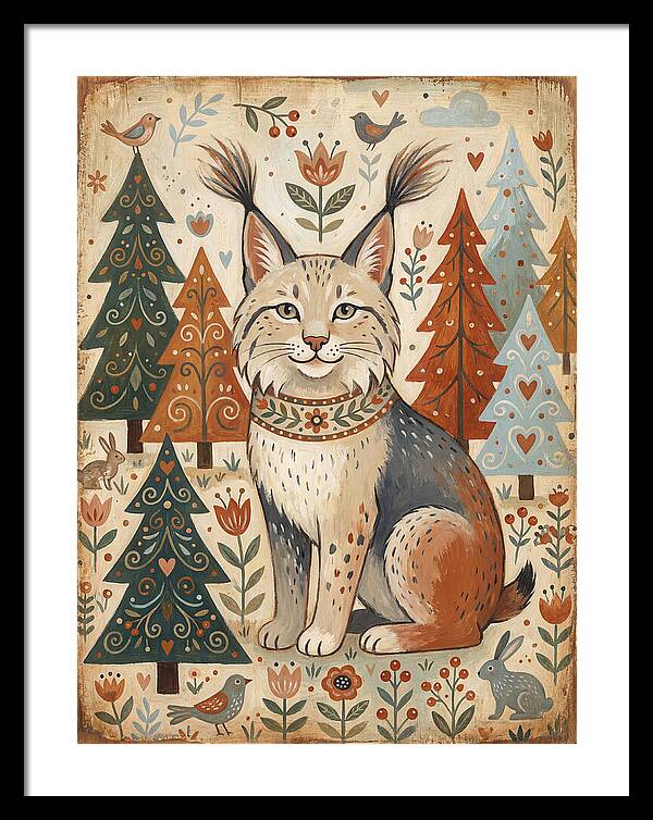 Lynx Among Whimsical Trees