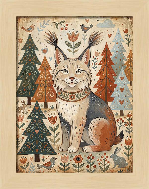 Lynx Among Whimsical Trees