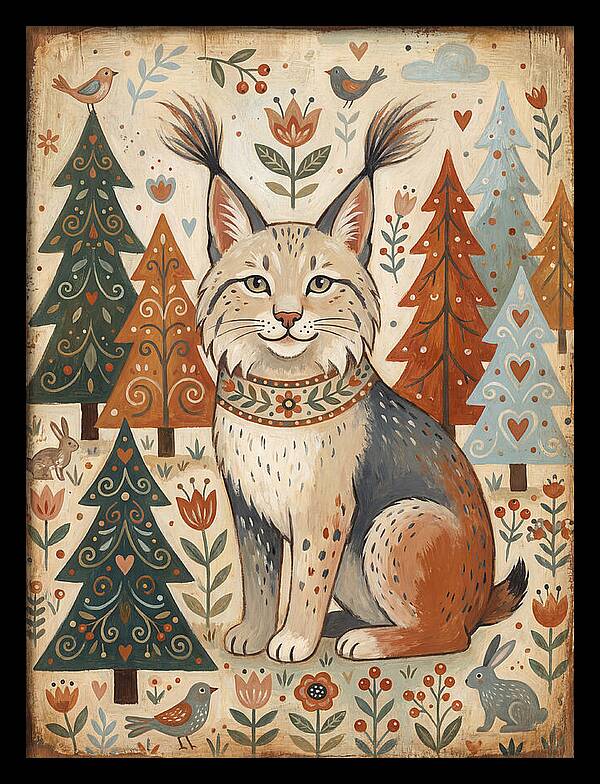 Lynx Among Whimsical Trees