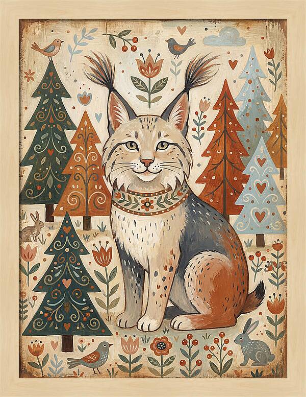 Lynx Among Whimsical Trees