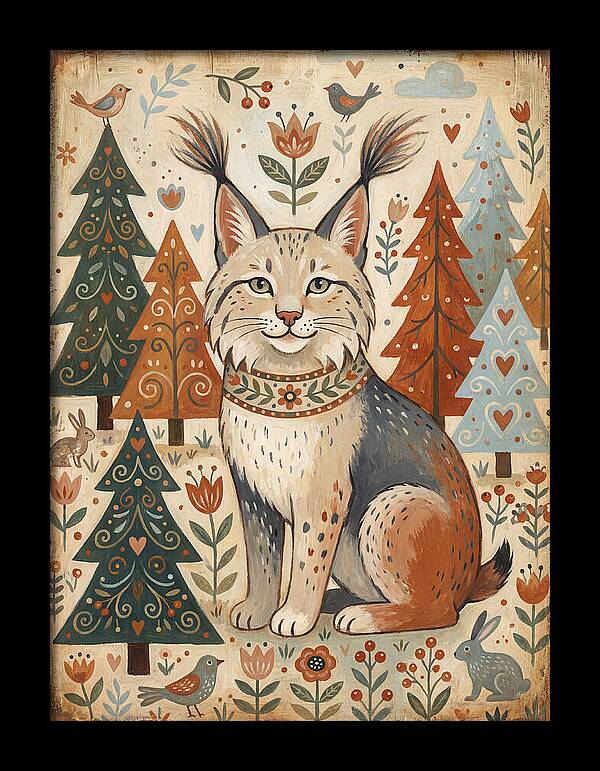 Lynx Among Whimsical Trees