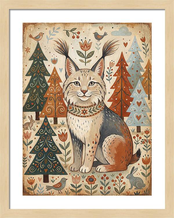 Lynx Among Whimsical Trees