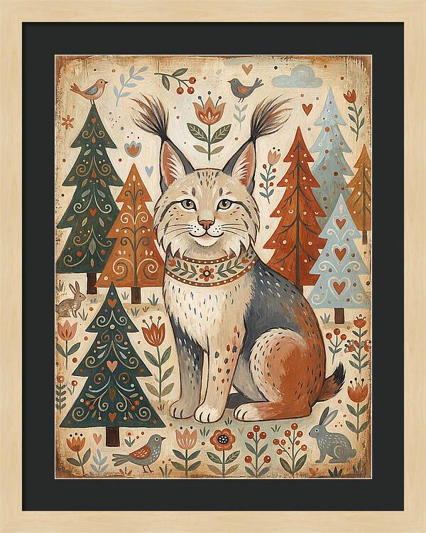 Lynx Among Whimsical Trees