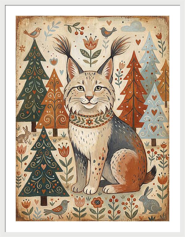Lynx Among Whimsical Trees