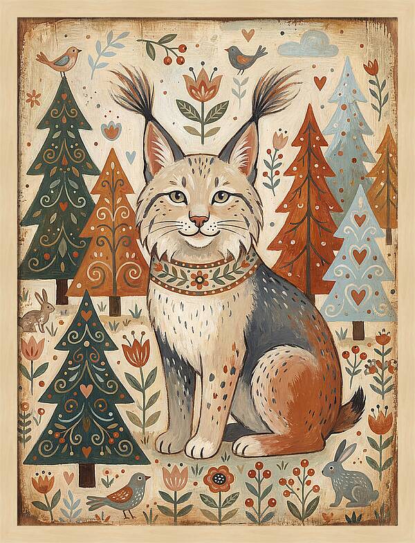 Lynx Among Whimsical Trees