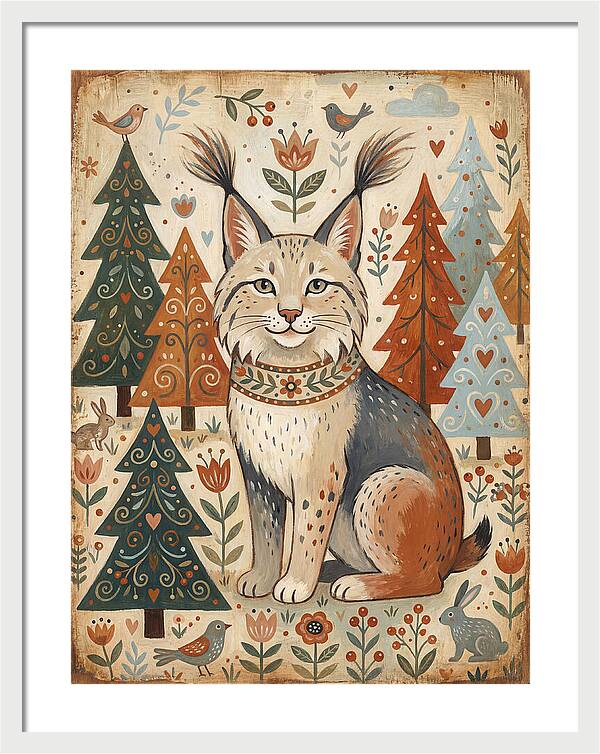 Lynx Among Whimsical Trees