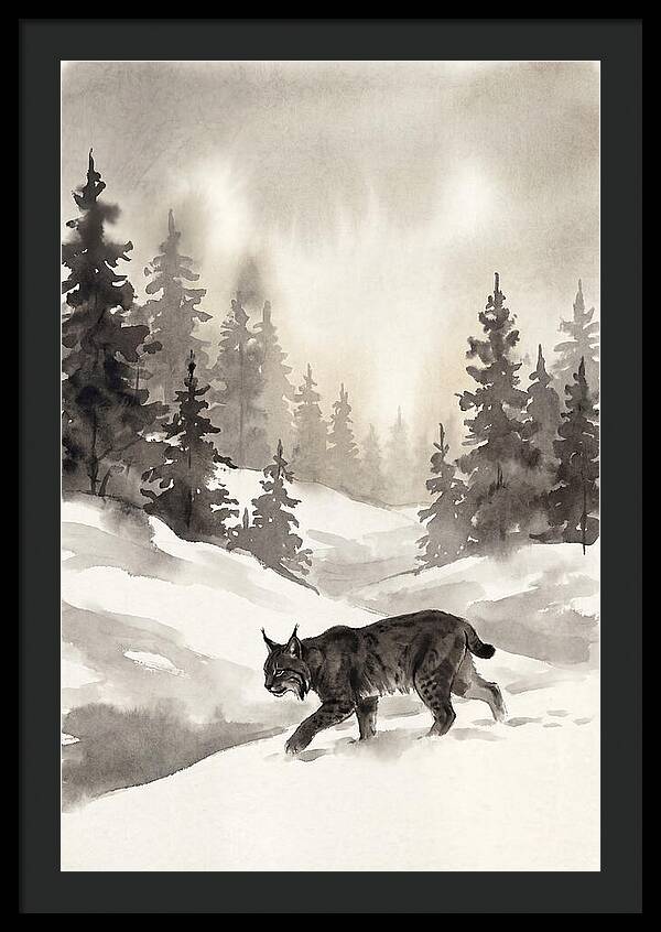 Lynx Hunting In Snow