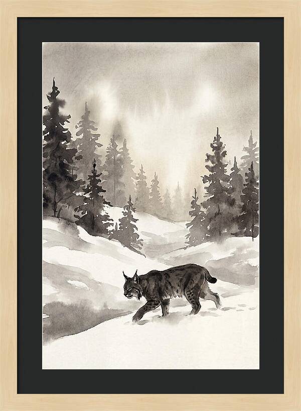 Lynx Hunting In Snow