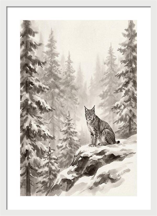 Lynx In A Snowy Forest
