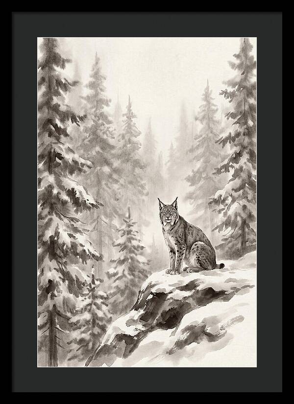 Lynx In A Snowy Forest