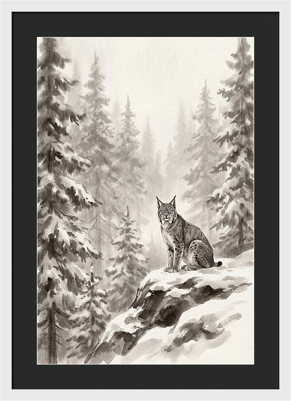 Lynx In A Snowy Forest