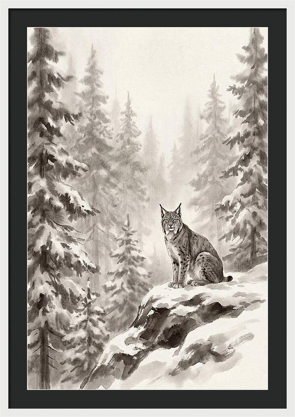 Lynx In A Snowy Forest