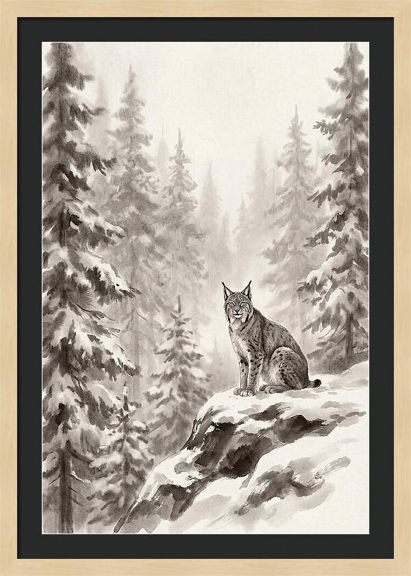 Lynx In A Snowy Forest