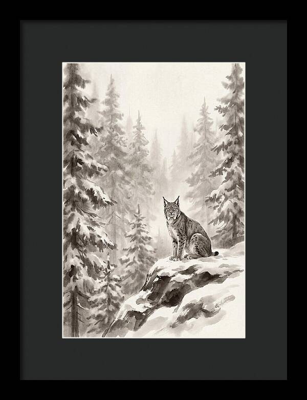 Lynx In A Snowy Forest