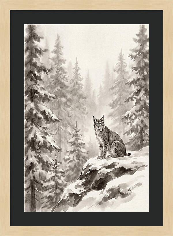 Lynx In A Snowy Forest