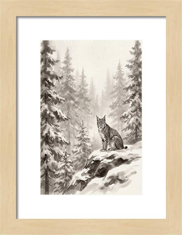 Lynx In A Snowy Forest