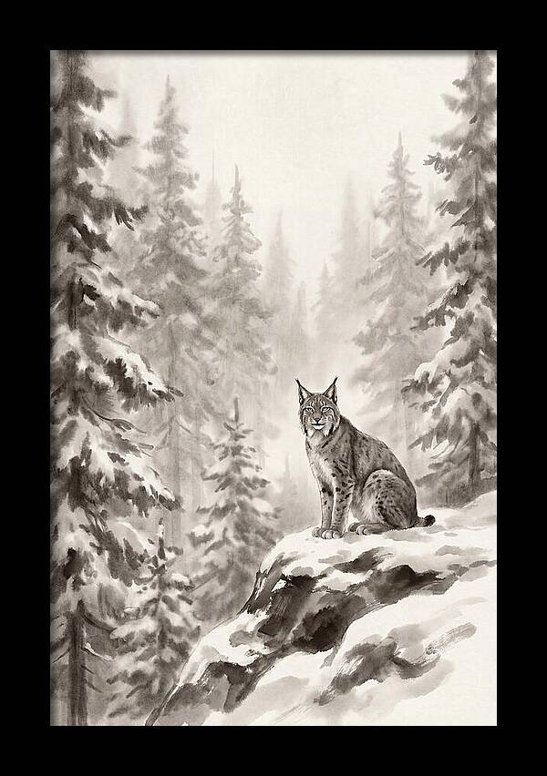 Lynx In A Snowy Forest