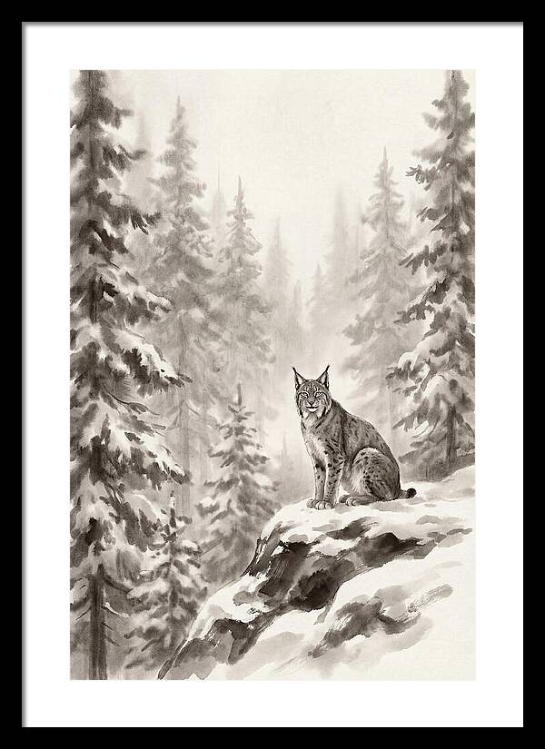 Lynx In A Snowy Forest