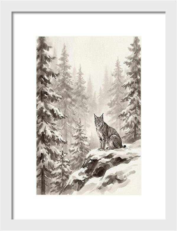 Lynx In A Snowy Forest