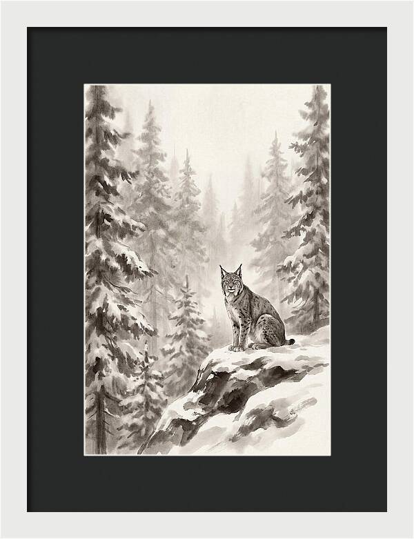 Lynx In A Snowy Forest