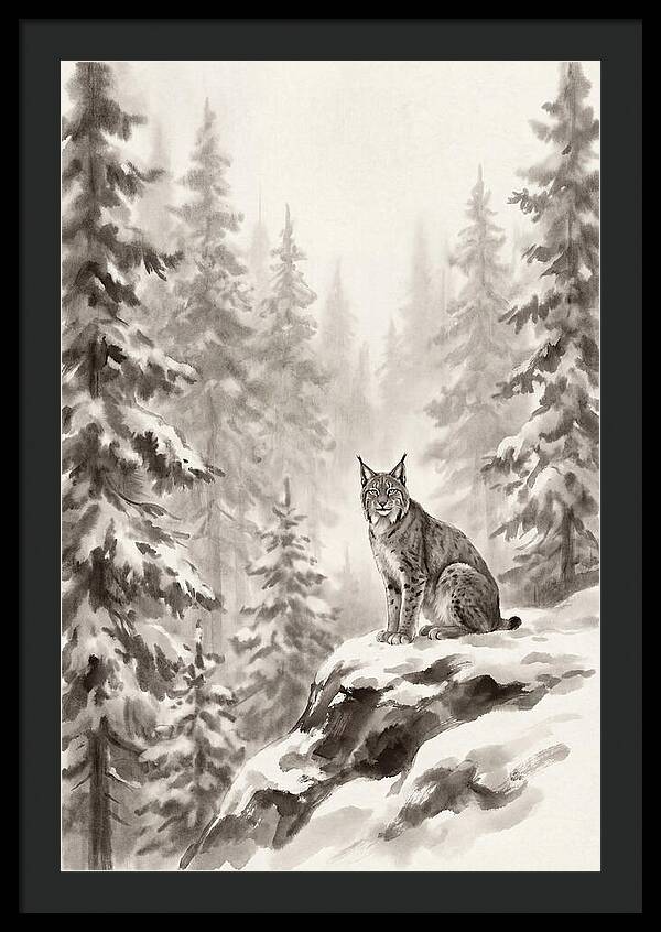Lynx In A Snowy Forest