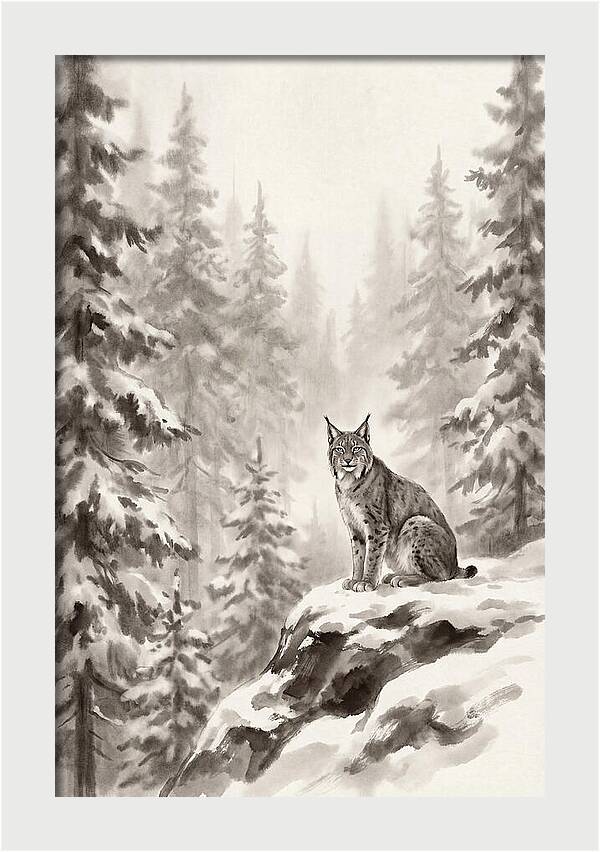 Lynx In A Snowy Forest