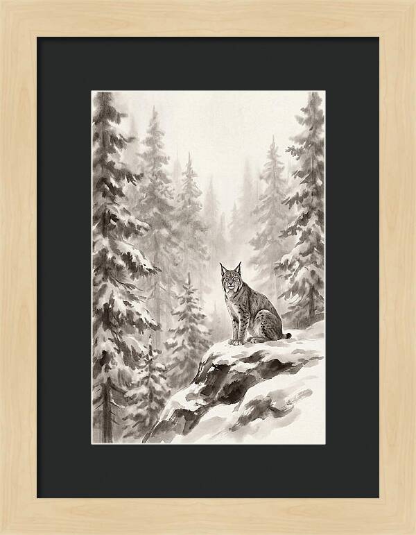 Lynx In A Snowy Forest
