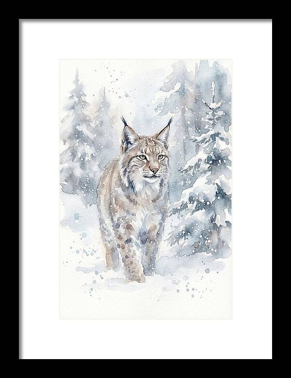 Lynx In A Snowy Forest
