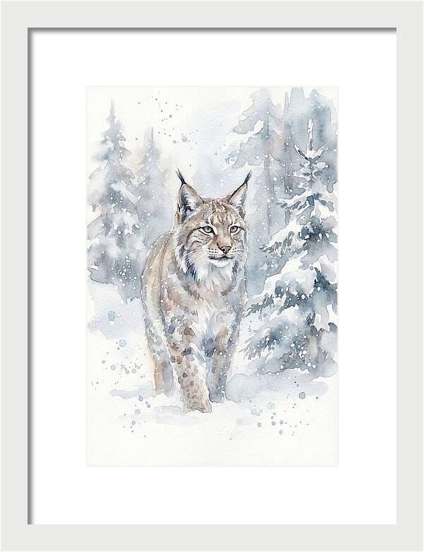 Lynx In A Snowy Forest